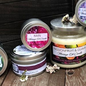 Massage Oil Candle, Rain, 4 oz tin